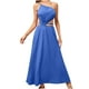 thumbnail image 1 of Moda mujer Casual sólido Sexy un cuello sin mangas espalda descubierta cinturón vestido largo Fridja  hjkh1076, 1 of 8