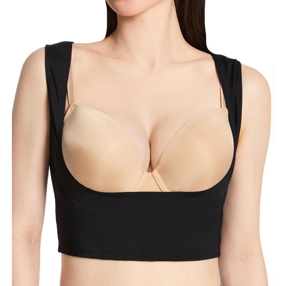 Women's InstantFigure PS9018 Compression Sleeveless Underbust Support Crop Top (Black XL)