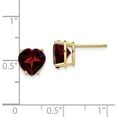 thumbnail image 4 of 14k Yellow Gold 8.2mm Heart Garnet earring - 8mm, 4 of 6