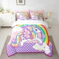thumbnail image 2 of Erosebridal Unicorn Bedding Set 7Pcs King Size Cute Unicorn Butterfly Wings Comforter with Sheets Teens Kawaii Star Rainbow Unicorn Sheet Set with Pillowcases & Throw Pillow Covers, 2 of 5