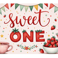 thumbnail image 4 of Colorful Design Sweet One Strawberry Banner Decorative Bunting Party Backdrop for First Birthday Kids Celebration, 4 of 8