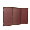 thumbnail image 5 of Ghent's Vinyl 48" x 96" 3 Door Enclosed Flannel Letterboard in Burgundy Red, 5 of 6