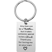 2CFUN Step Dad Gift Fathers Day Gifts for Stepdad from Daughter Son Birthday Gift for Step Dad Stainless Steel Thank You for Being The Dad You Didnt Have to Be Jewelry