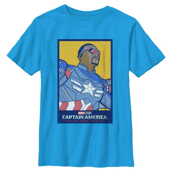 Boy's Captain America: Brave New World Animated Poster Graphic T-Shirt