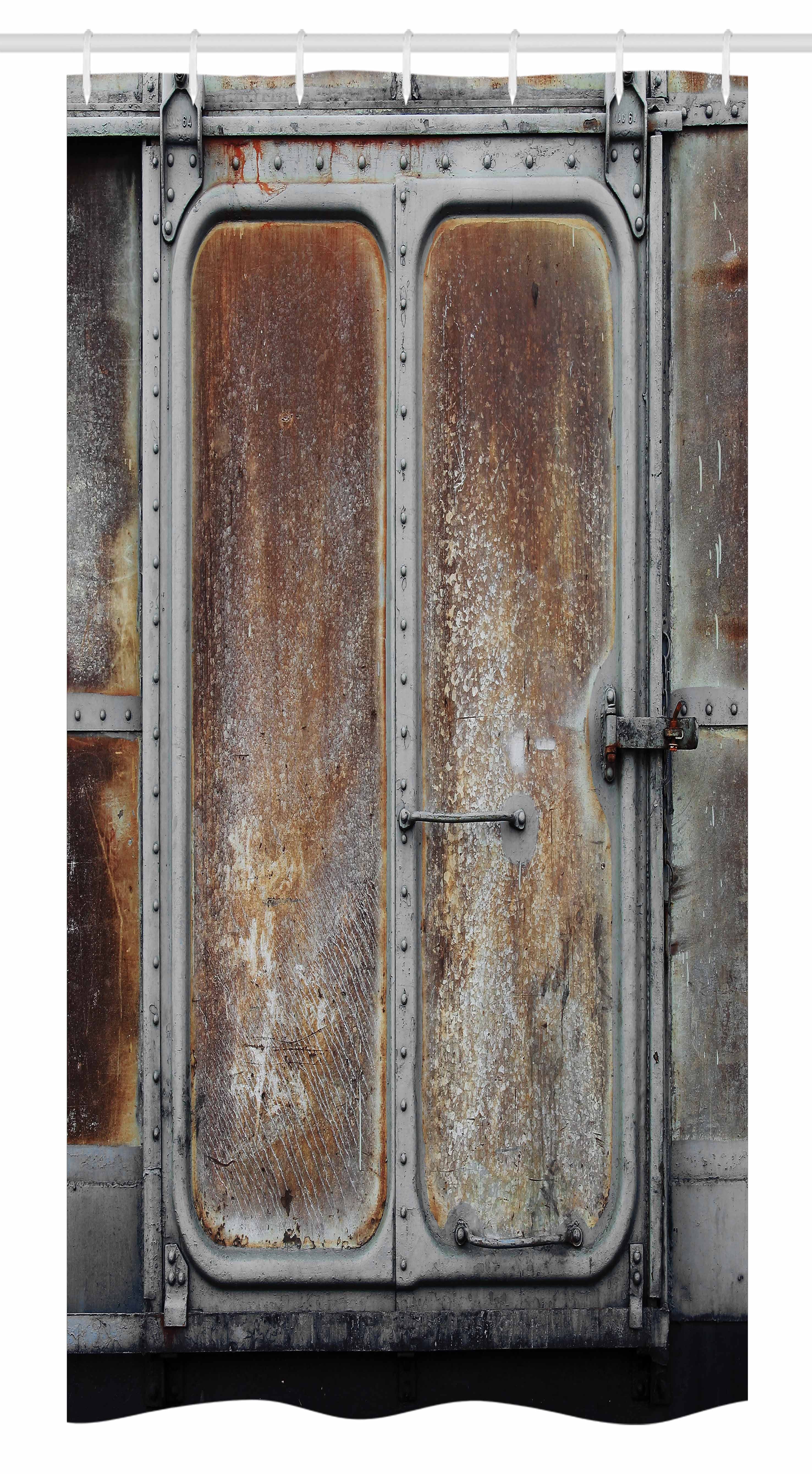 Industrial Stall Shower Curtain Vintage Railway Container Door Old Lo otive Transportation Iron Power Design Fabric Bathroom Set with Hooks 36W X 130cf72c 62cd 4db4 b700 c72fd fa 1 809c4665f5dde bdea756c9a9fe7