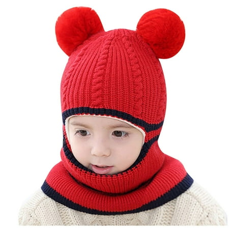 

Relanfenk Baby Hats Toddler Kids Boys Girl Pompon Winter Warm Knit Crochet Beanie Cap Scarf Hat