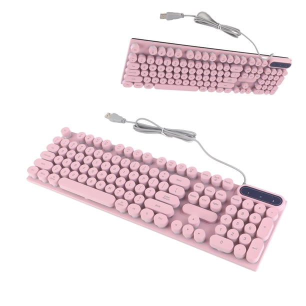 Teclado Para Juegos Con Cable USB 104 Teclas Retroiluminado Ergonómico Patas Plegables Suspendido Cóncavo Teclas Redondas Teclas Multimedia Compatible Con Portátil Escritorio