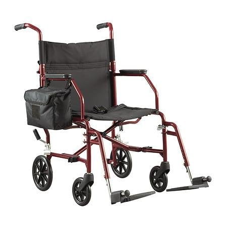 Walgreens Ultra-Light Burgundy Wheelchair Transport Chair