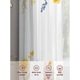 thumbnail image 7 of Sunflower Botanical Semi Sheer Curtains 96 Inch Length 2 Panels Set, Farmhouse Spring Floral Sheer Kitchen Curtain Privacy Voile Window Curtain for Living Room Bedroom Rod Pocket Drapes, 7 of 7