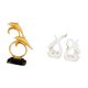 thumbnail image 5 of Conjunto de figuras modernas de delfín y cisne realistas, elegante escultura de animal de cerámica coleccionable para el hogar, la oficina, el escrito, 5 of 8