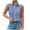 Blue, variant on Collared Halter Tops for Women Sleeveless Print Turdown Tank Top Button Up Striped Blouse