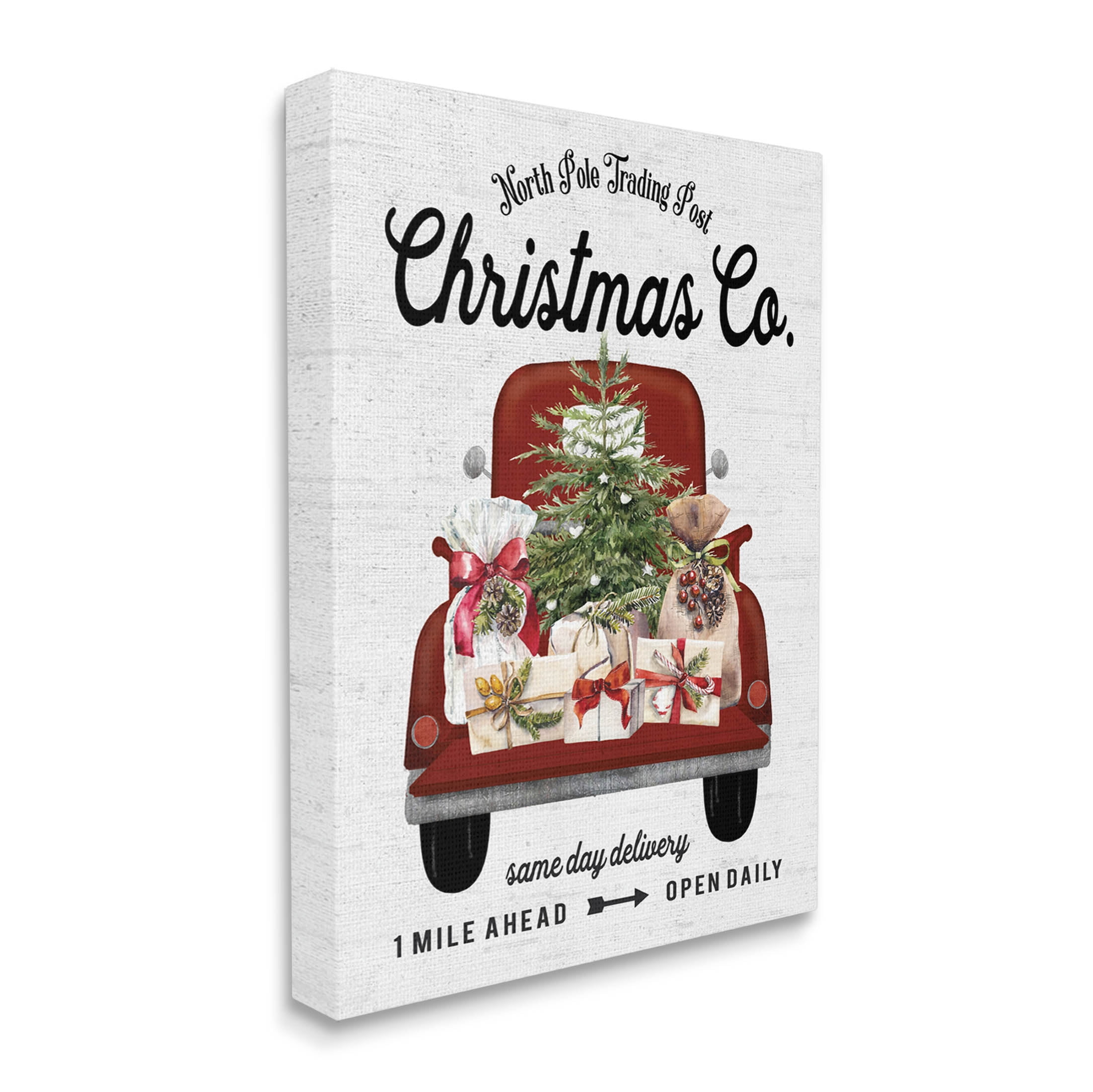 Stupell Industries North Pole Christmas Co. Sign Graphic Art Gallery Wrapped Canvas Print Wall Art, Design by Lettered and Lined