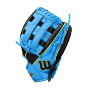 Wilson 2026 A500 10.5 Utility Youth Baseball Glove - Black/Cool Blue/Yellow, Right Hand Throw