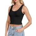 thumbnail image 3 of Pack de 2 Crop Tops AURUZA sin mangas con respaldo racer en negro y gris, talla L, 3 of 4