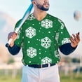 thumbnail image 5 of Hirioo Snowflake for Men's Baseball T-shirt Shirts Short Sleeve Casual Summer Button Stretch T Shirts,Size S-4XL-Medium, 5 of 7