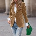 thumbnail image 7 of Yigetop Blazers for Women Women's Slim Fit Velvet Suit Jackets Button Up Fall Winter Outerwear Work Coats 2025 Warm Women Blazer Blazers for Women Business Casual, Khaki, 2XL, 7 of 7