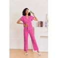 thumbnail image 4 of Ekouaer Pajamas for Women Set Button Up Sleepwear Cute Pjs Ruffle Sleeve Notch Collar Lounge Sets with Long Pants, 4 of 5
