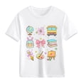 thumbnail image 3 of UACY Girls Cute School Graphic T Shirt Short Sleeve Crew Neck Cotton Casual Summer Tee for Back to School (White, 3-4 Years), 3 of 7