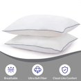 thumbnail image 3 of ROYALE LINENS Pillows Queen Size Set of 2 -Bed Pillow for Sleeping -Cooling Pillow for Back, Stomach or Side Sleepers -Down Alternative Queen Piping Pillows -Hotel Quality (20x30 Inches, Pack of 2), 3 of 10