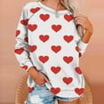 thumbnail image 6 of Penkiiy Love Heart Print Sweatshirts Women Long Sleeve Pullover Tops Casual Blouse 3XL White, 6 of 7