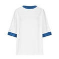 thumbnail image 6 of Itsame Short Shirt Sleeved Tops for Womens Relaxed Round Neck T-Shirt Blouses White Size M, 6 of 7
