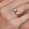 thumbnail image 4 of 10K White Gold Orange Red Madeira Citrine White Moissanite and White Lab Grown Diamond 3 Stone Engagement Ring for Women (2.14 Cttw, Gemstone Birthstone, Available in Size 5, 6, 7, 8, 9), 4 of 5