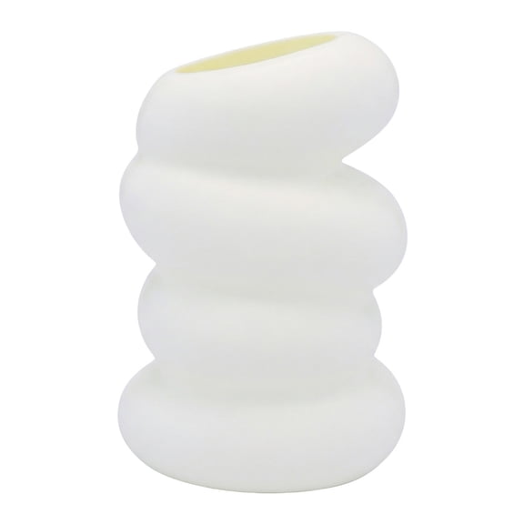 REGALWOVEN Clear Acrylic Flower Vase, Unbreakable Small Bud Vase for Short Stem Bouquets, Shatterproof Plastic Vase for Desk White 3.5"L x 3.5"W x 5.9"H