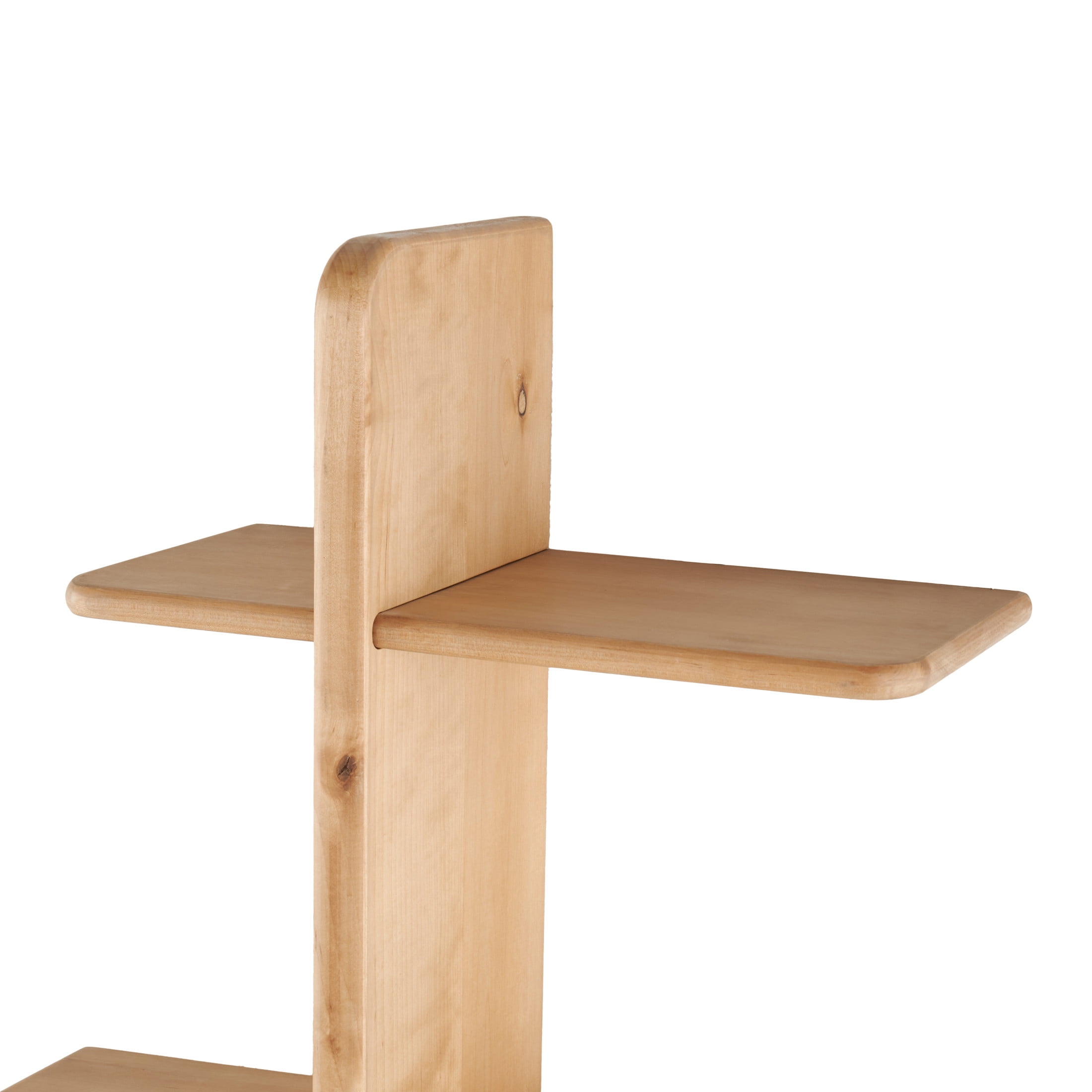 DecMode 19" x 8" Handmade 6-Tier Light Brown Wall Shelf