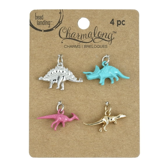Bead Landing Charmalong Dinosaur Charms, 12 Packs: 4 ct. (48 total)