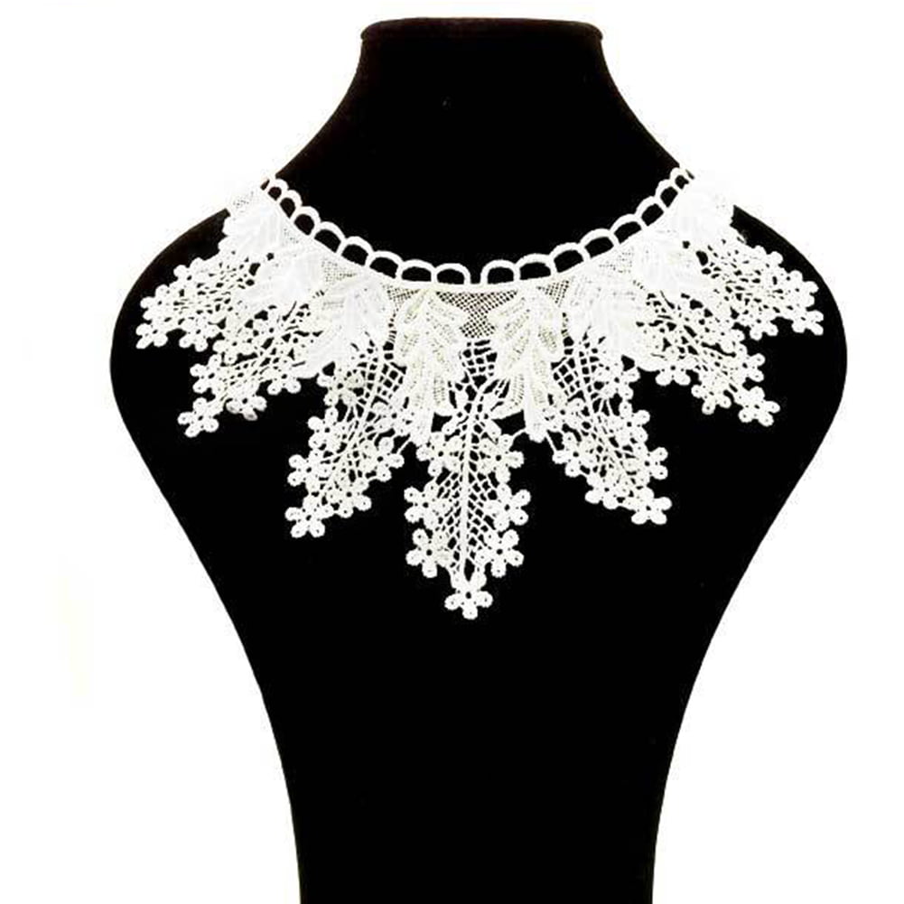Farfi Lace Flower Applique Trim Embroidery DIY Sewing Wedding Bridal Dress  Decoration (Black)