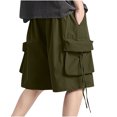 thumbnail image 5 of cllios Men's Multi Pockets Cargo Shorts Big and Tall Drawstring Elastic Waist Cargo Shorts for Men Summer Lightweight Casual Loose Work Shorts, 5 of 9