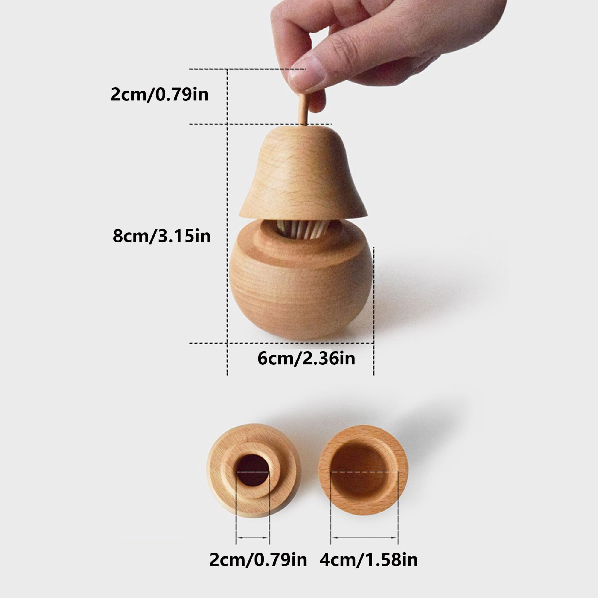 Pear Toothpick Holder Dispenser Creative Cute Toothpick Box Wooden Fruit Ornaments