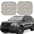 thumbnail image 6 of Kdxio Colorful Numbers Print 2-Piece Sun Shade Front Windshield - Foldable Car Front Window Sunshades for Most Sedans SUV Truck, 6 of 6