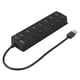 thumbnail image 3 of 7-Port USB 3.0 Hub 5Gbps High Speed with Key Switch, Power Adapter, USB Hub for PC (Black), 3 of 4