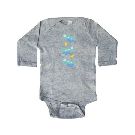 

Inktastic Airplane Cute Planes for Boys Gift Baby Boy Long Sleeve Bodysuit