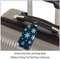 thumbnail image 3 of Square 2Pack PU Leather Christmas Snowflakes Cruise Luggage Tag with Privacy Cover and Name ID Tag for Travel Handbags Backpacks Luggage Tags, 3 of 6