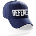 thumbnail image 2 of Sport Classic Baseball Hat Custom Referee Letters Structured Cap, Navy Hat White Letters, 2 of 4