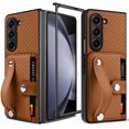 thumbnail image 2 of Innens for Samsung Galaxy Z Fold 5 5G Case with Credit Card Holder Wristband Stand Leather Phone Cover, Brown, 2 of 13