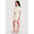 thumbnail image 3 of Women's Linen Button Front Cropped Shirt, 3 of 4