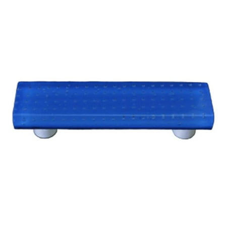 - Hot Knobs HK1208-PA Bubbles Egyptian Blue Rectangle Glass Cabinet Pull - Aluminum Post