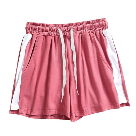 ZPYESWOW Tummy Control Biker Shorts Fashion Women Lady Summer Sport Shorts Beach Short Pants Pull On Shorts Women Red M