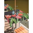thumbnail image 2 of Outdoor Tablecloth with Umbrella Hole for Patio/Picnic/Party/Camping, Pink Tulip Waterproof Table Cloth Square Cover Washable, Spring Floral Summer Botanical Vintage Gray (54"x 54"), 2 of 9