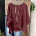 thumbnail image 2 of MEICHEN Women's V Neck T Shirts Casual 3/4 Sleeve Loose Fit Tops Solid Color Fashion Tees Lightweight Blouse, 2 of 5