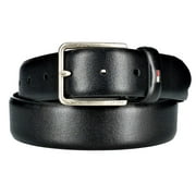 Tommy Hilfiger Men's 35MM Wide Smooth Feather Edge Leather Belt Black W38