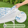 thumbnail image 5 of Pioneer Flower Floral Print Pattern Round Fitted Tablecloth with Elastic Edge,Dining Table Cover Waterproof,Outdoor Round Tablecloth for Camping,Dining,Indoor and Outdoor, 5 of 7