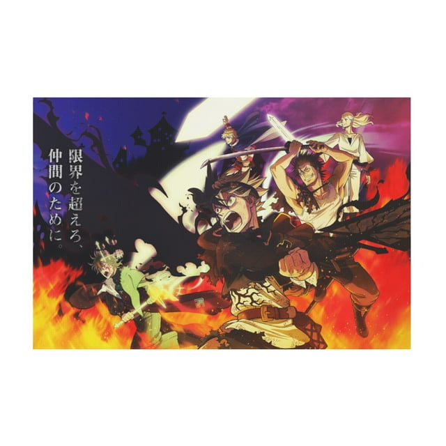 Qingyee Anime Canvas Poster Polyester Multi Size Decorative Poster,Black Clover Poster Anime Paint Decorative Poster