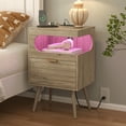 thumbnail image 1 of Mesita de noche moderna Nightstand Veegle con cajón de almacenamiento, color gris, 1 of 9