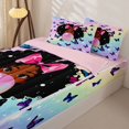 thumbnail image 3 of Castle Fairy Black Cute Girl Zipper Full Size Comforter Sets with Fitted Sheet and 2 Pillowcases,Flying Butterfly Gradient Starry Sky Zipper Bedding Set,Lavender Azure Rose,4pcs, 3 of 6