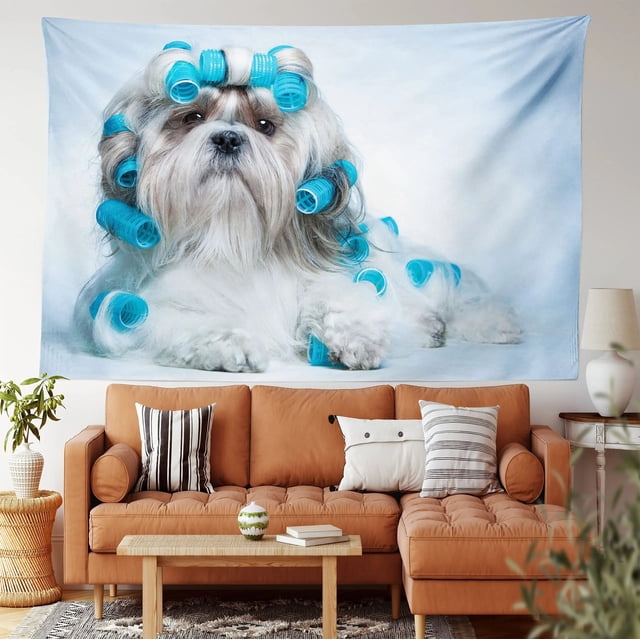 Tapiz de pared de poliéster para colgar en la pared, habitación estética para perros, 280 x 150 cm