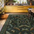 thumbnail image 3 of Alfombra grande Hazo Haus 244 x 305 cm verde oscuro con insectos y flores, 3 of 7